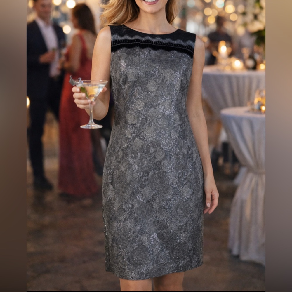 Tory Burch Dress 6 Jane Metallic Floral Jacquard Brocade Sheath Tory Burch $598